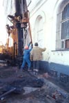 Погружение армирующей трубы "jet"-сваи усиления фундаментов здания № 34а по Софийской набережной